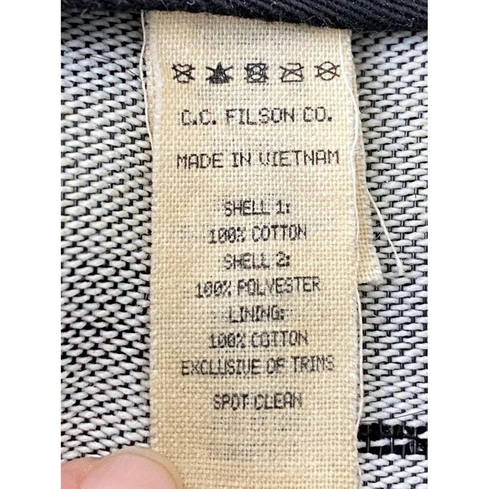 VTG Filson Rustic Brown Canvas & Black  Patch Trucker Cap OS Gorpcore Outdoor